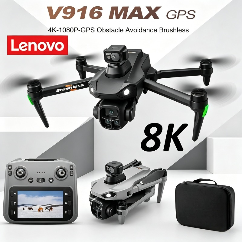 Fpv Brushless Rc Drone 4K - เลอโนโว V916MAX โดรนมืออาชีพ 8K HD กล้องคู่