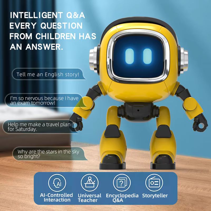 Remote Control Toys - หุ่นยนต์ของเล่นอัจฉริยะ AI สนทนาด้วยเสียงหลายภาษา หุ่นยนต์โต้ตอบเพื่อการเรียนรู้และพัฒนาการ ผู้ช่วยอัจฉริยะ ของขวัญวันเกิดส่งเสริมความคิดสร้างสรรค์